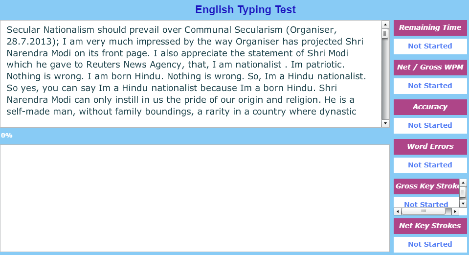 typing test for practice of essay