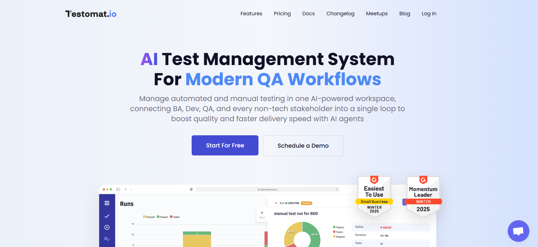 Testomat.io Playwright API test dashboard