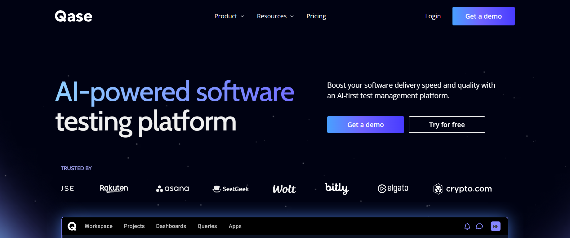 Qase Playwright API test dashboard
