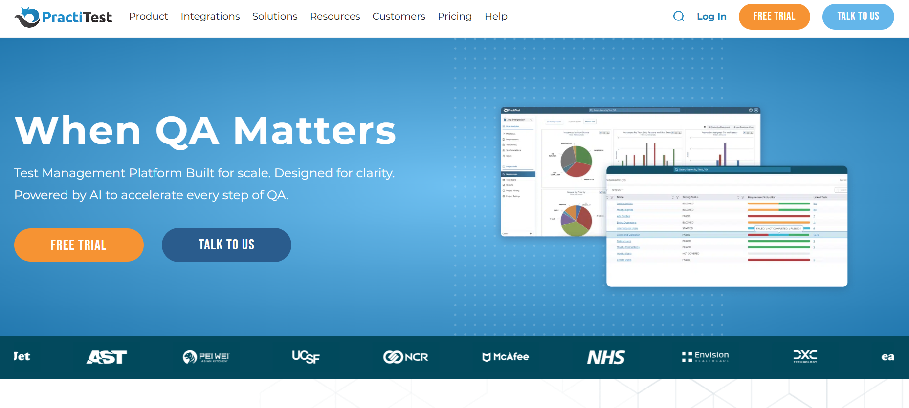 PractiTest Playwright API test dashboard